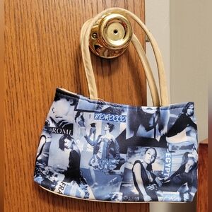 90s Stylish Blue and Tan Women's Tote Bag